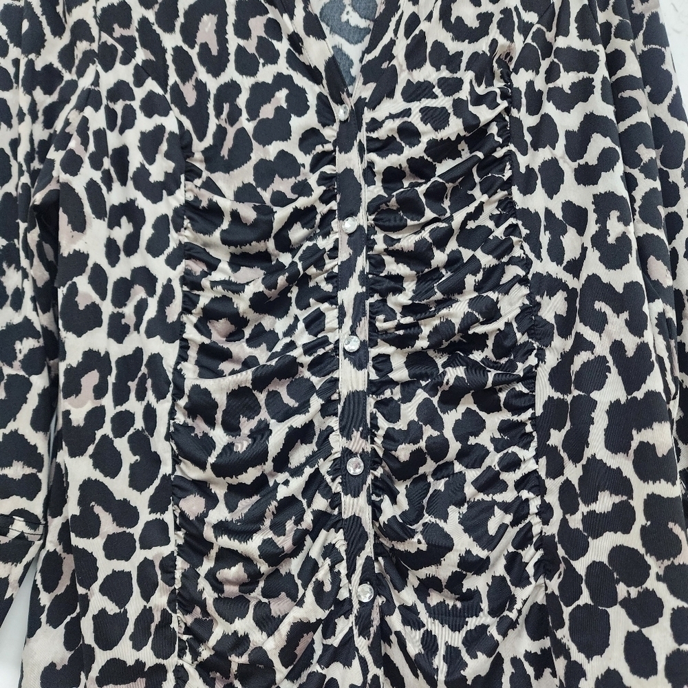 INC 3/4 Sleeve Animal Print Blouse Top XL - Picture 4 of 15